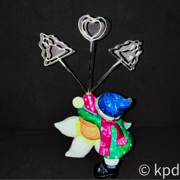 WhSanta & Snowman Holiday Card Display ~ Centerpiece Decoration - Picture 2 of 6